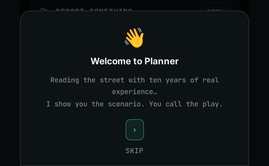 First screen of the welcome tutorial