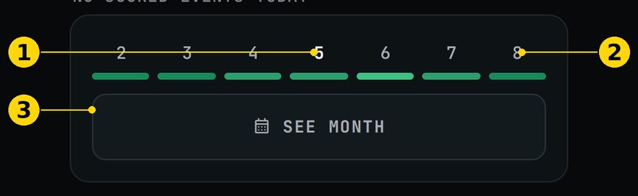 Week strip with the SEE MONTH button
