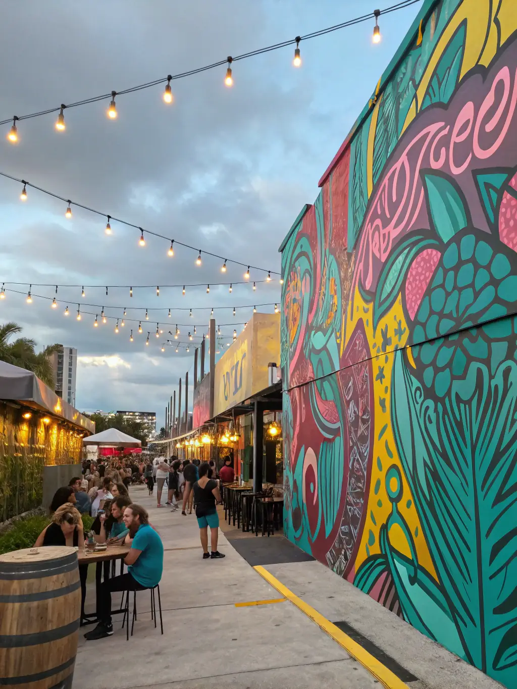 A picture of a colorful mural in Wynwood Walls, representing the local art scene and a unique experience.