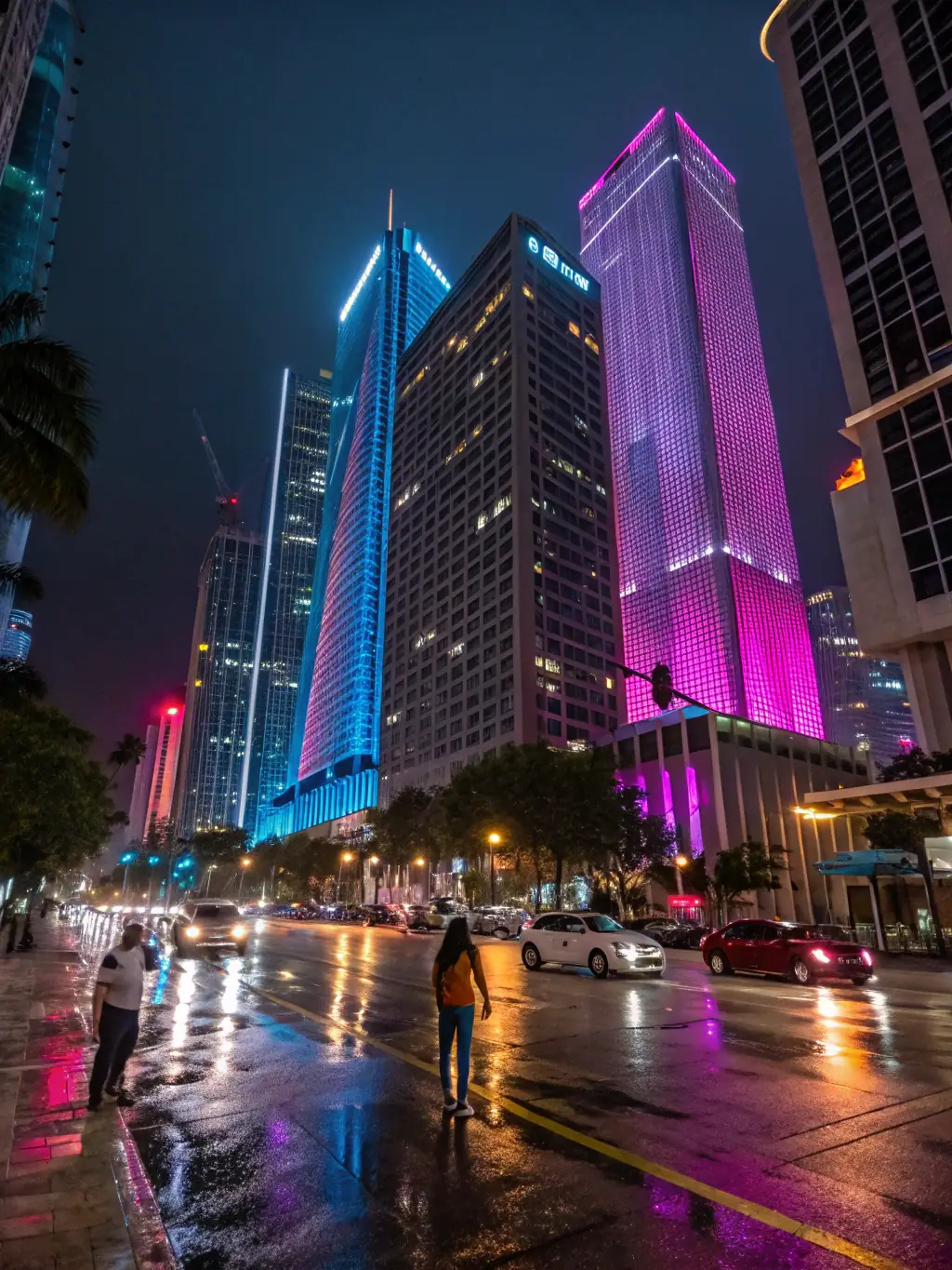 A vibrant image of the Miami Metromover gliding through downtown, showcasing a free and efficient transportation option for tourists.